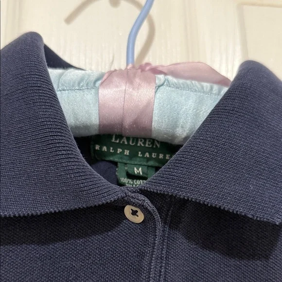 Ralph Lauren Navy Sleeveless Top with Emblem - Picture 2 of 3